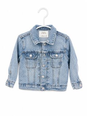 Zara Light Wash Denim Jacket 18-24M Trucker Jean Jacket Like New